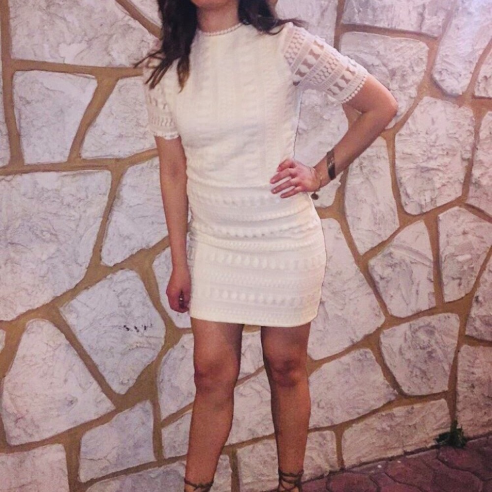 Knit V Neck Mini Dress